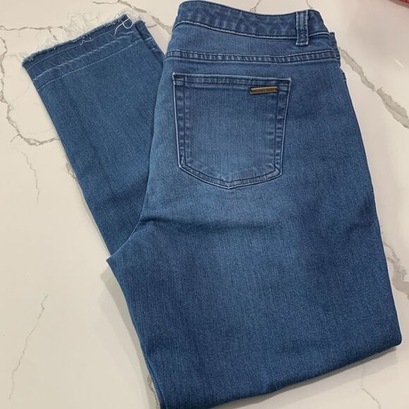 Michael Kors | Izzy Skinny Women’s Released Hem Skinny Blue Denim Jeans - Picture 3 of 10